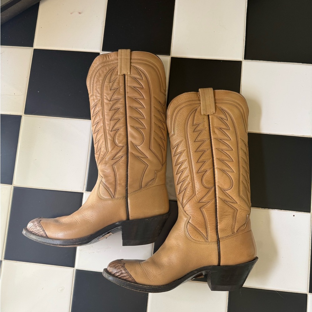 The Sanders VTG NOS Wingtip Cowboy Boots - Womens 8 B - Picture 2 of 6